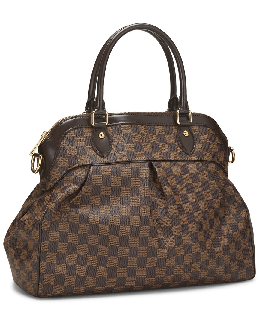 Louis Vuitton Louis Vuitton Brown Damier Ebene & Vachetta Leather Trevi Gm (Authentic