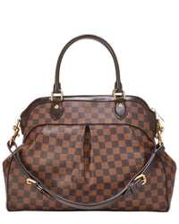 Louis Vuitton Louis Vuitton Brown Damier Ebene & Vachetta Leather Trevi Gm (Authentic