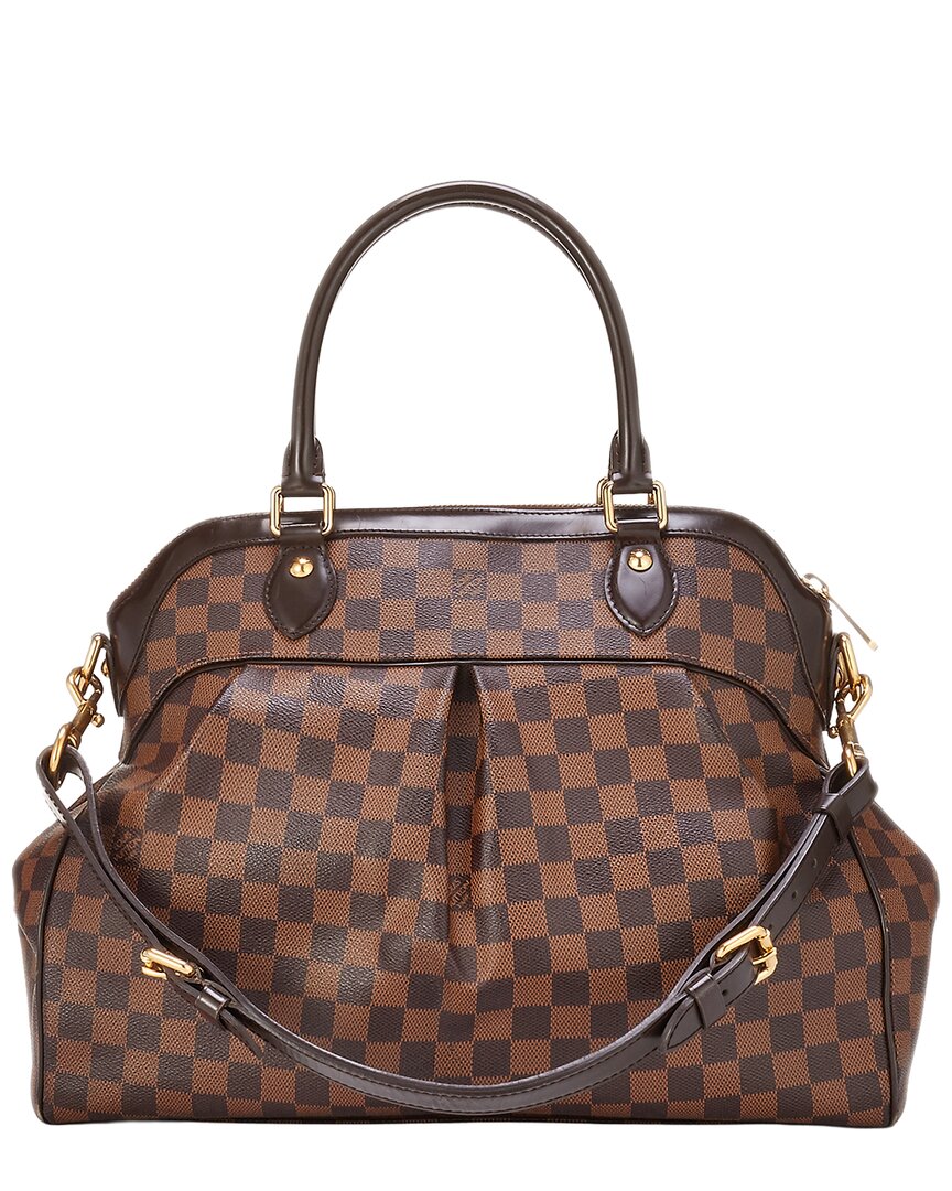 Louis Vuitton Louis Vuitton Brown Damier Ebene & Vachetta Leather Trevi Gm (Authentic