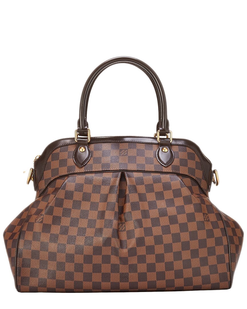 Louis Vuitton Louis Vuitton Brown Damier Ebene & Vachetta Leather Trevi Gm (Authentic