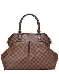 Louis Vuitton Louis Vuitton Brown Damier Ebene & Vachetta Leather Trevi Gm (Authentic