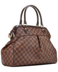 Louis Vuitton Louis Vuitton Brown Damier Ebene & Vachetta Leather Trevi Gm (Authentic