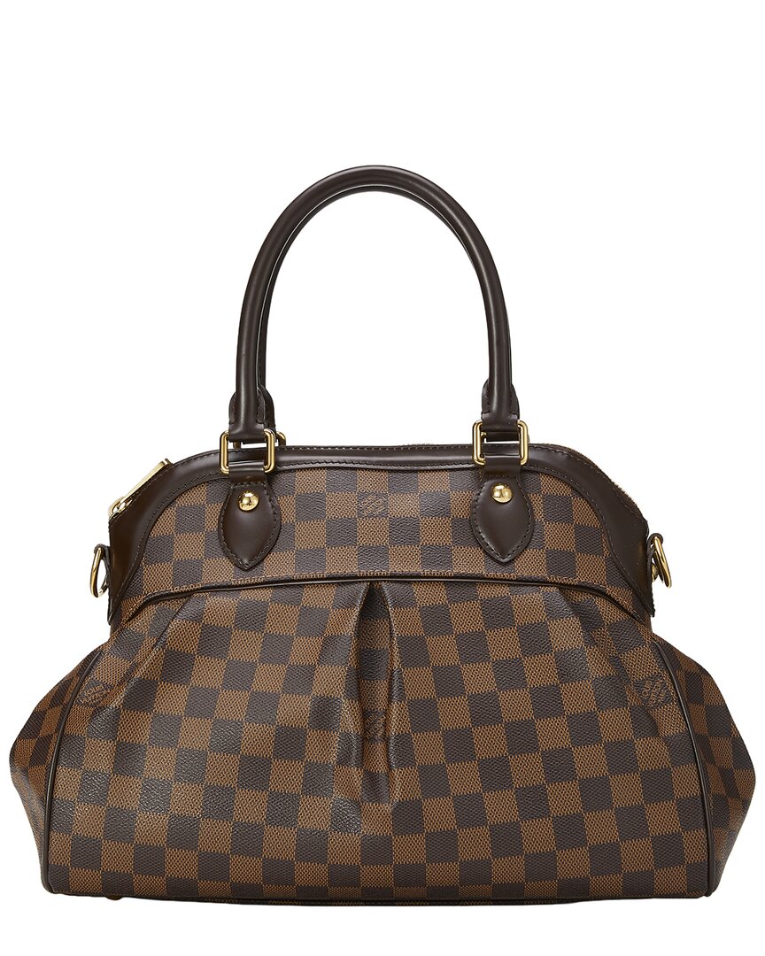 Louis Vuitton Louis Vuitton Brown Damier Ebene & Vachetta Leather Trevi Gm (Authentic