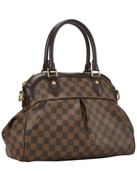 Louis Vuitton Louis Vuitton Brown Damier Ebene & Vachetta Leather Trevi Gm (Authentic