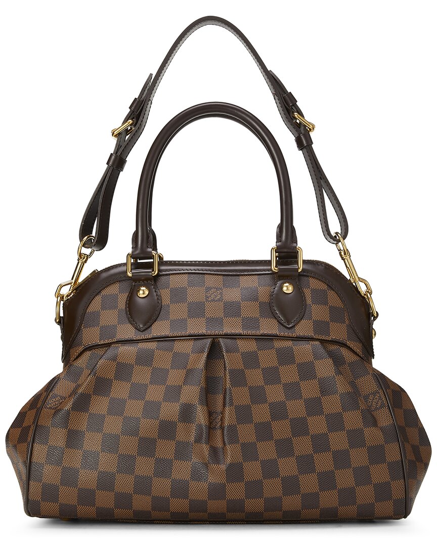 Louis Vuitton Louis Vuitton Brown Damier Ebene & Vachetta Leather Trevi Gm (Authentic