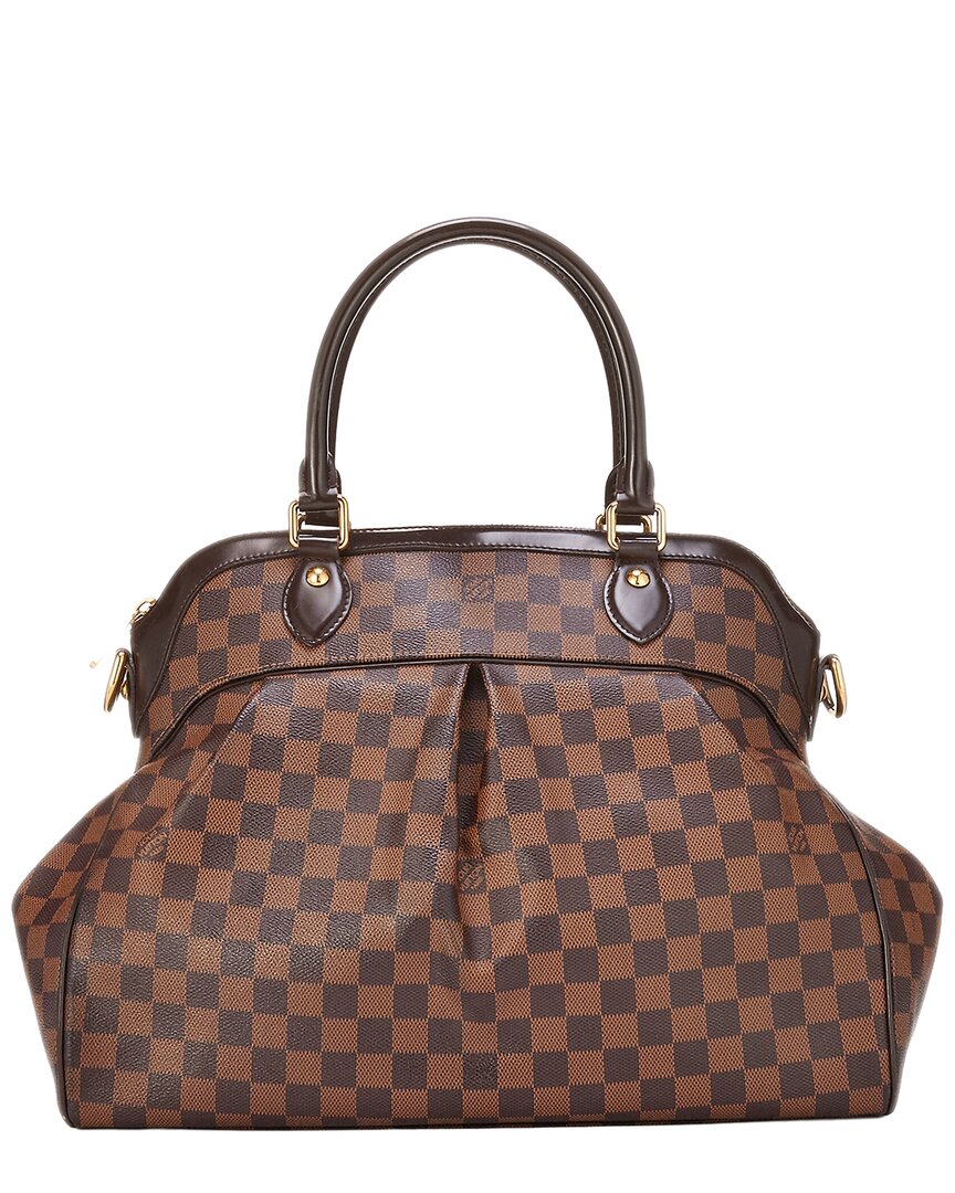 Louis Vuitton Louis Vuitton Brown Damier Ebene & Vachetta Leather Trevi Gm (Authentic