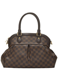 Louis Vuitton Louis Vuitton Brown Damier Ebene & Vachetta Leather Trevi Pm (Authentic