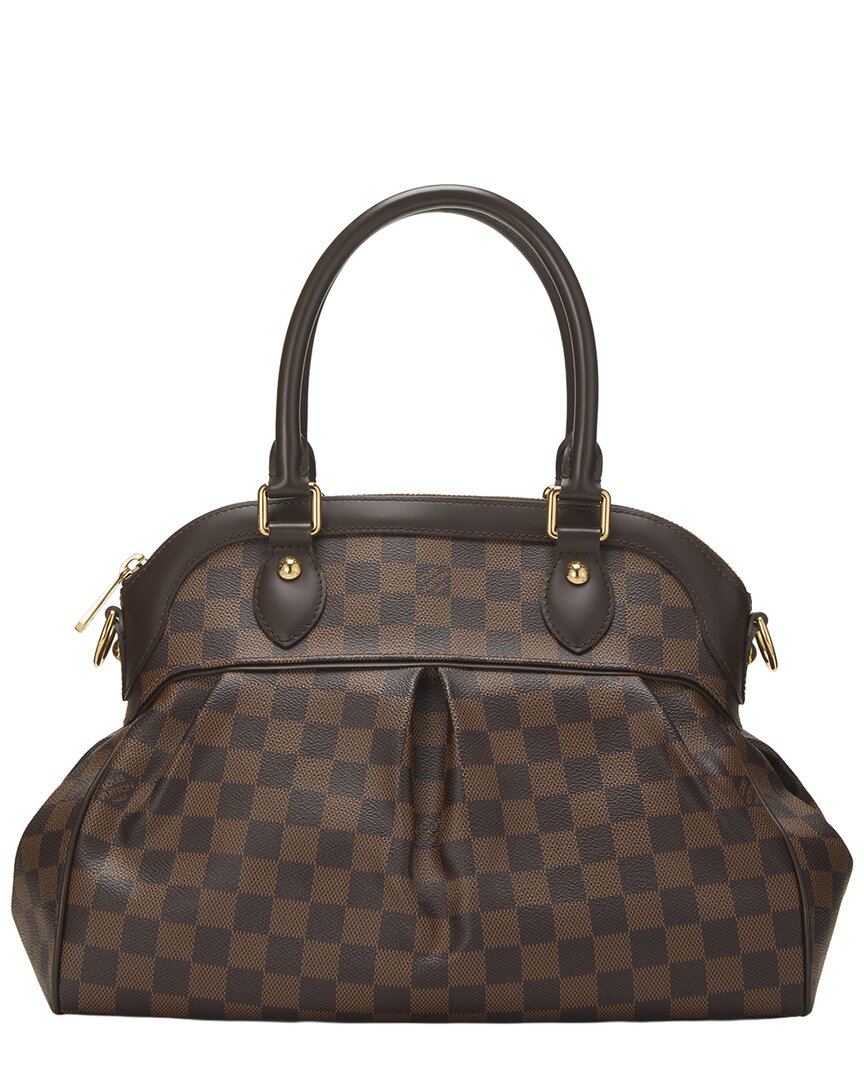 Louis Vuitton Louis Vuitton Brown Damier Ebene & Vachetta Leather Trevi Pm (Authentic
