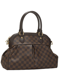 Louis Vuitton Louis Vuitton Brown Damier Ebene & Vachetta Leather Trevi Pm (Authentic