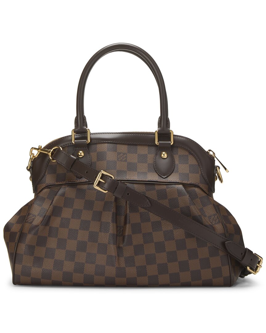 Louis Vuitton Louis Vuitton Brown Damier Ebene & Vachetta Leather Trevi Pm (Authentic