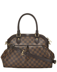 Louis Vuitton Louis Vuitton Brown Damier Ebene & Vachetta Leather Trevi Pm (Authentic