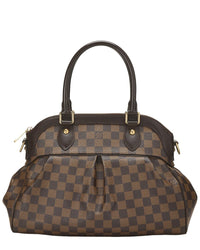 Louis Vuitton Louis Vuitton Brown Damier Ebene & Vachetta Leather Trevi Pm (Authentic