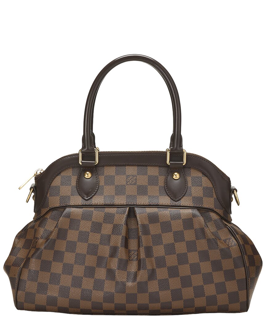 Louis Vuitton Louis Vuitton Brown Damier Ebene & Vachetta Leather Trevi Pm (Authentic