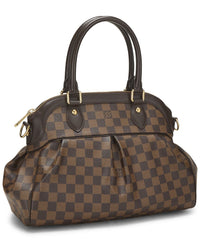 Louis Vuitton Louis Vuitton Brown Damier Ebene & Vachetta Leather Trevi Pm (Authentic