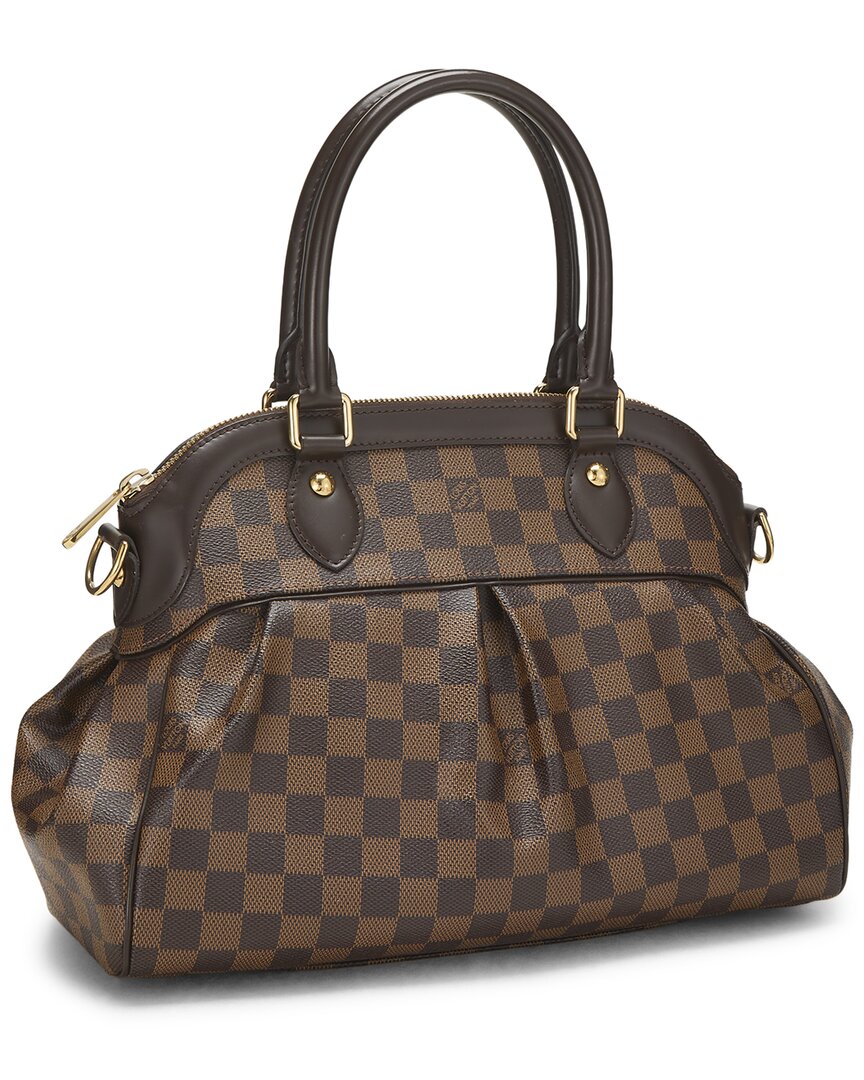 Louis Vuitton Louis Vuitton Brown Damier Ebene & Vachetta Leather Trevi Pm (Authentic