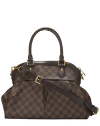 Louis Vuitton Louis Vuitton Brown Damier Ebene & Vachetta Leather Trevi Pm (Authentic