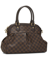 Louis Vuitton Louis Vuitton Brown Damier Ebene & Vachetta Leather Trevi Pm (Authentic