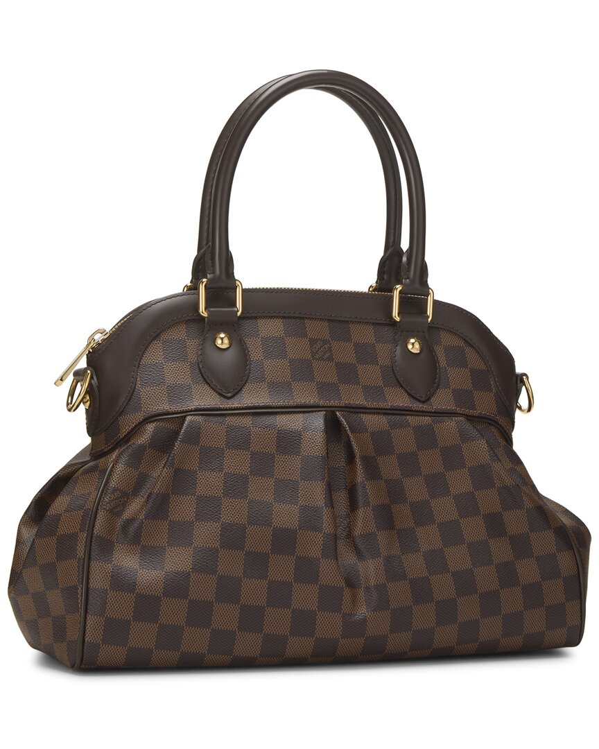 Louis Vuitton Louis Vuitton Brown Damier Ebene & Vachetta Leather Trevi Pm (Authentic