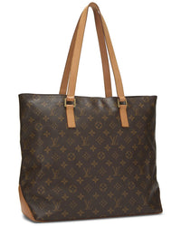 Louis Vuitton Louis Vuitton Brown Monogram Coated Canvas & Vachetta Leather Cabas Mezzo