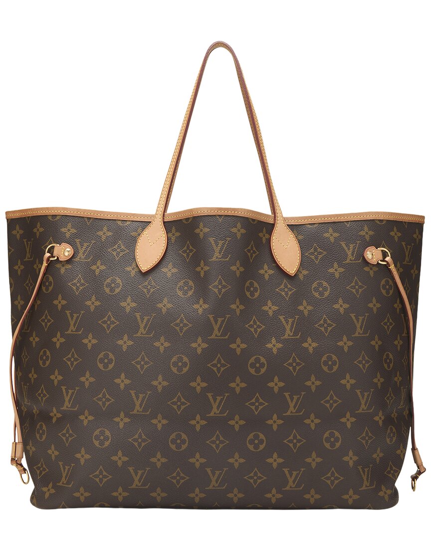 Pre-Owned Louis Vuitton Brown Monogram Coated Canvas & Vachetta Leather Neverfull Gm