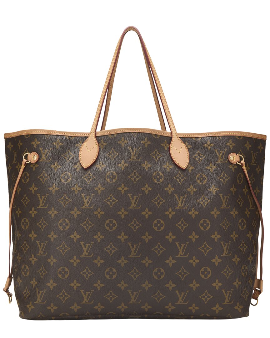 Pre-Owned Louis Vuitton Brown Monogram Coated Canvas & Vachetta Leather Neverfull Gm