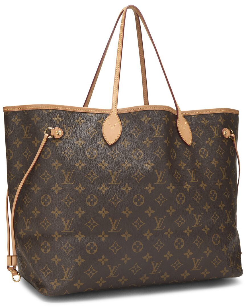 Pre-Owned Louis Vuitton Brown Monogram Coated Canvas & Vachetta Leather Neverfull Gm