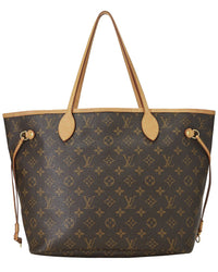 Pre-Owned Louis Vuitton Brown Monogram Coated Canvas & Vachetta Leather Neverfull Mm
