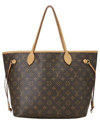 Pre-Owned Louis Vuitton Brown Monogram Coated Canvas & Vachetta Leather Neverfull Mm