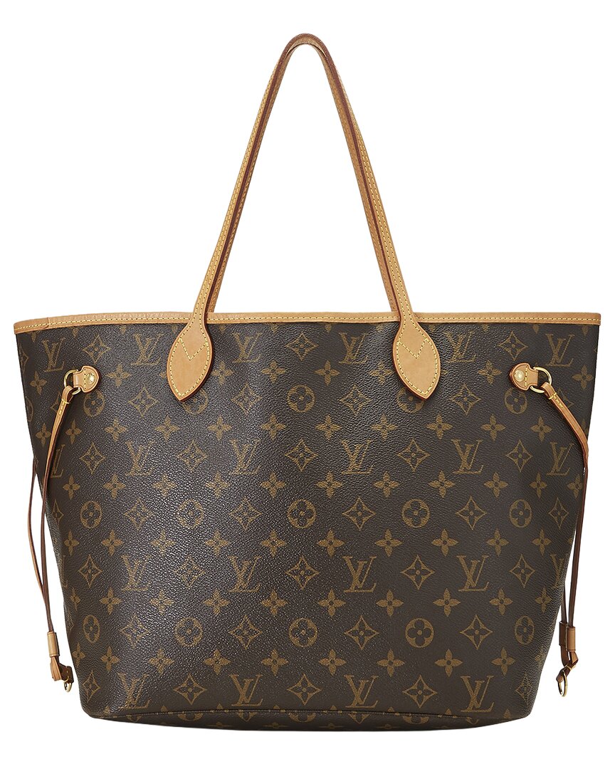 Pre-Owned Louis Vuitton Brown Monogram Coated Canvas & Vachetta Leather Neverfull Mm