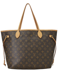 Pre-Owned Louis Vuitton Brown Monogram Coated Canvas & Vachetta Leather Neverfull Mm
