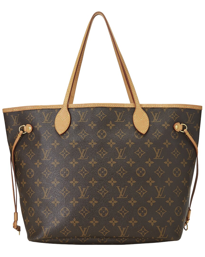 Pre-Owned Louis Vuitton Brown Monogram Coated Canvas & Vachetta Leather Neverfull Mm