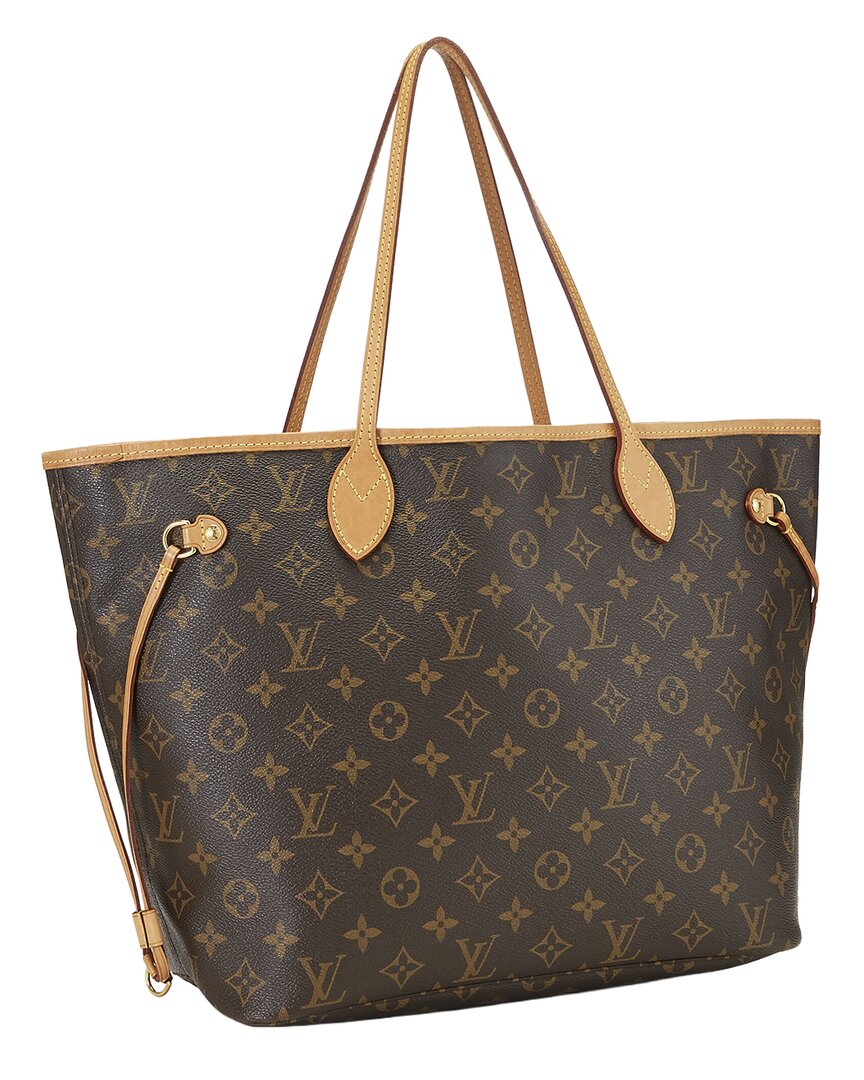 Pre-Owned Louis Vuitton Brown Monogram Coated Canvas & Vachetta Leather Neverfull Mm
