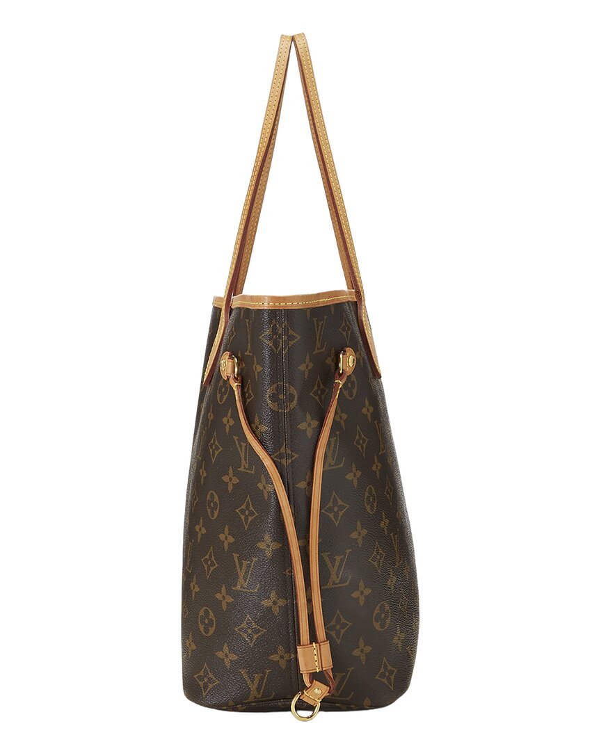 Pre-Owned Louis Vuitton Brown Monogram Coated Canvas & Vachetta Leather Neverfull Mm