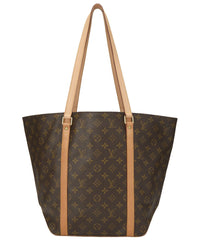 Louis Vuitton Louis Vuitton Brown Monogram Coated Canvas & Vachetta Leather Sac Shopping