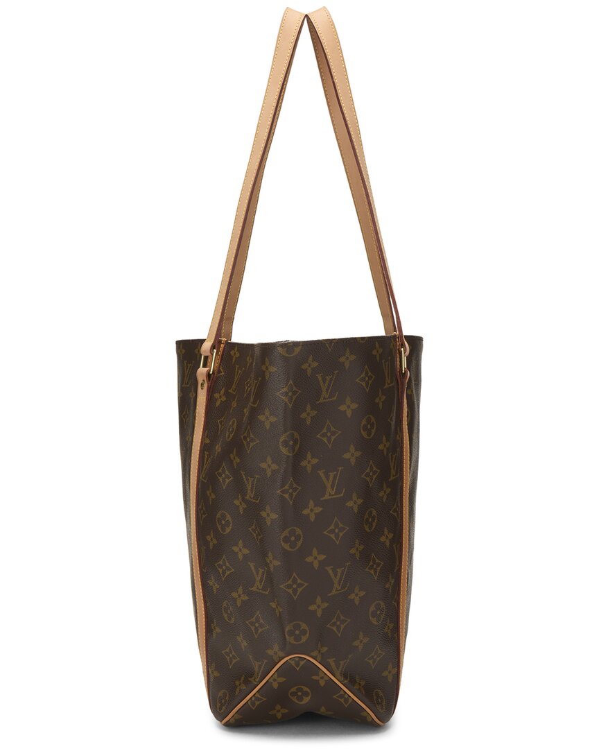 Louis Vuitton Louis Vuitton Brown Monogram Coated Canvas & Vachetta Leather Sac Shopping