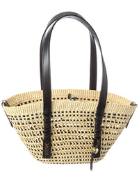 Loewe Braid Small Palm & Leather Basket Tote