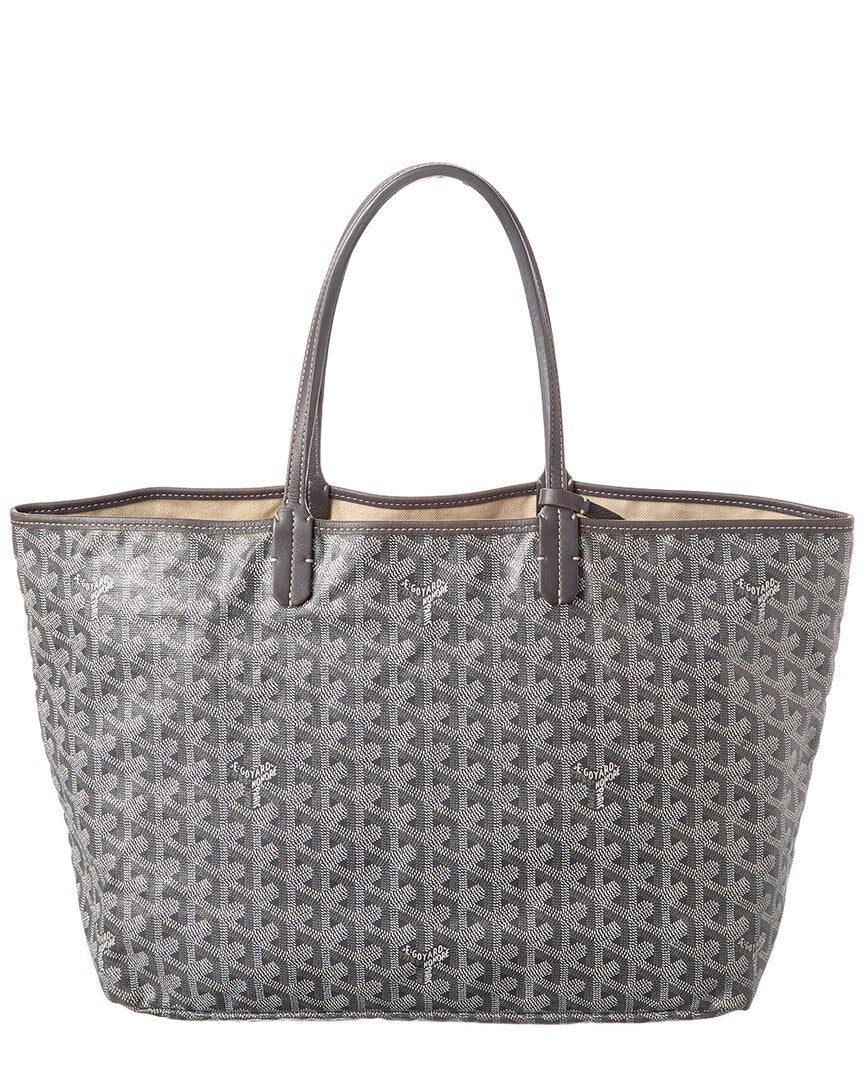 Goyard Goyard Gray/Silver Goyardine Coated Canvas Saint Louis Pm (Authentic Pre-Loved)