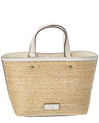 Jimmy Choo Jimmy Choo Marli Mini Lurex Raffia & Leather Tote