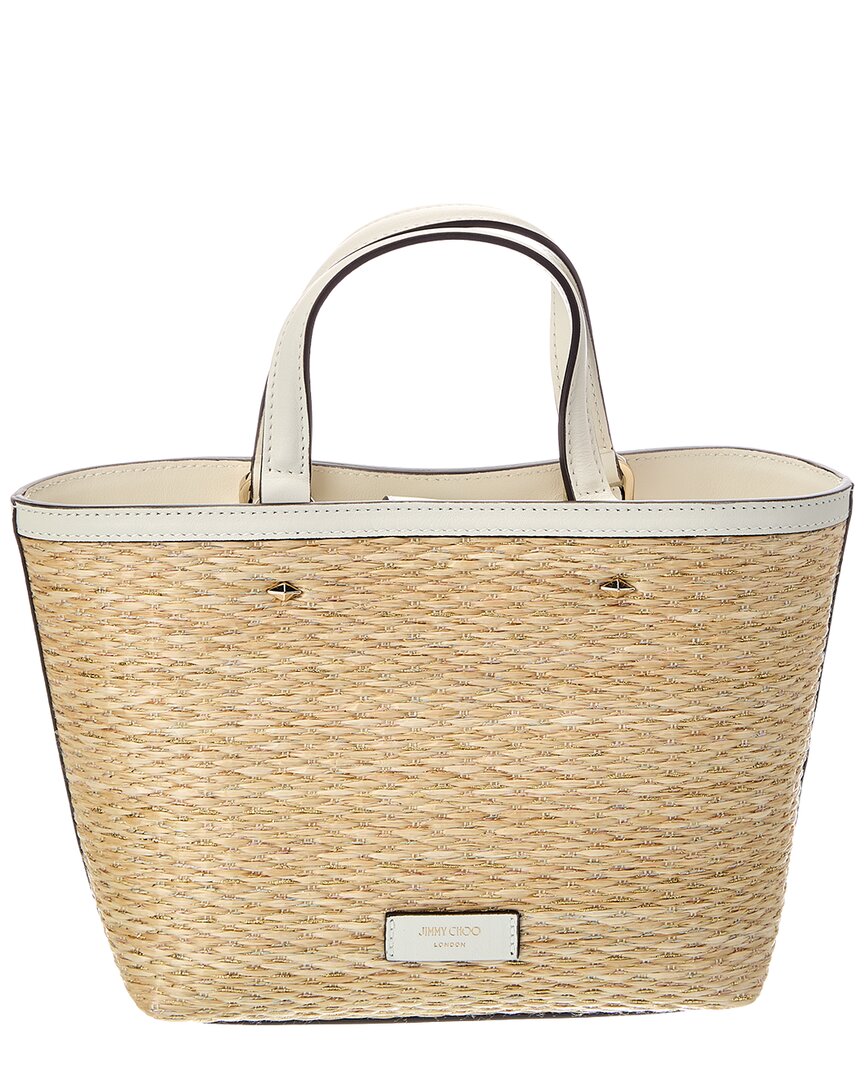 Jimmy Choo Jimmy Choo Marli Mini Lurex Raffia & Leather Tote