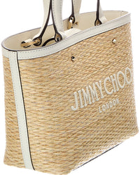 Jimmy Choo Jimmy Choo Marli Mini Lurex Raffia & Leather Tote