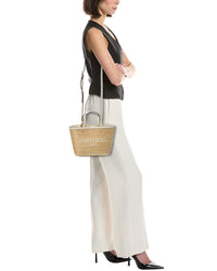 Jimmy Choo Jimmy Choo Marli Mini Lurex Raffia & Leather Tote