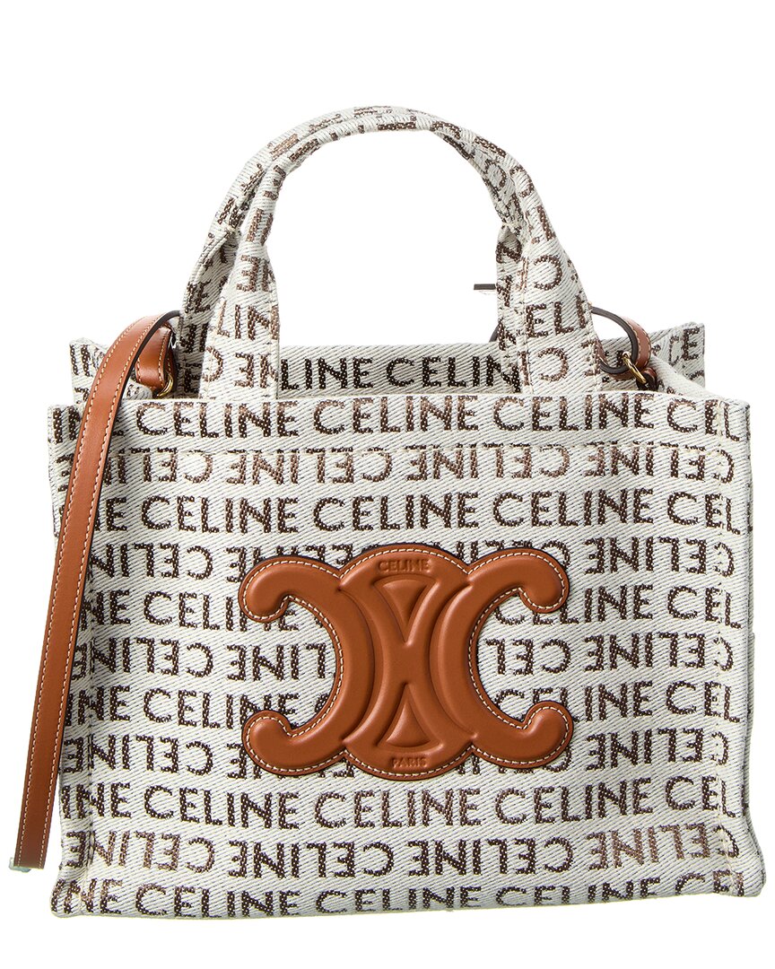 Celine Cabas Thais Small Canvas Tote