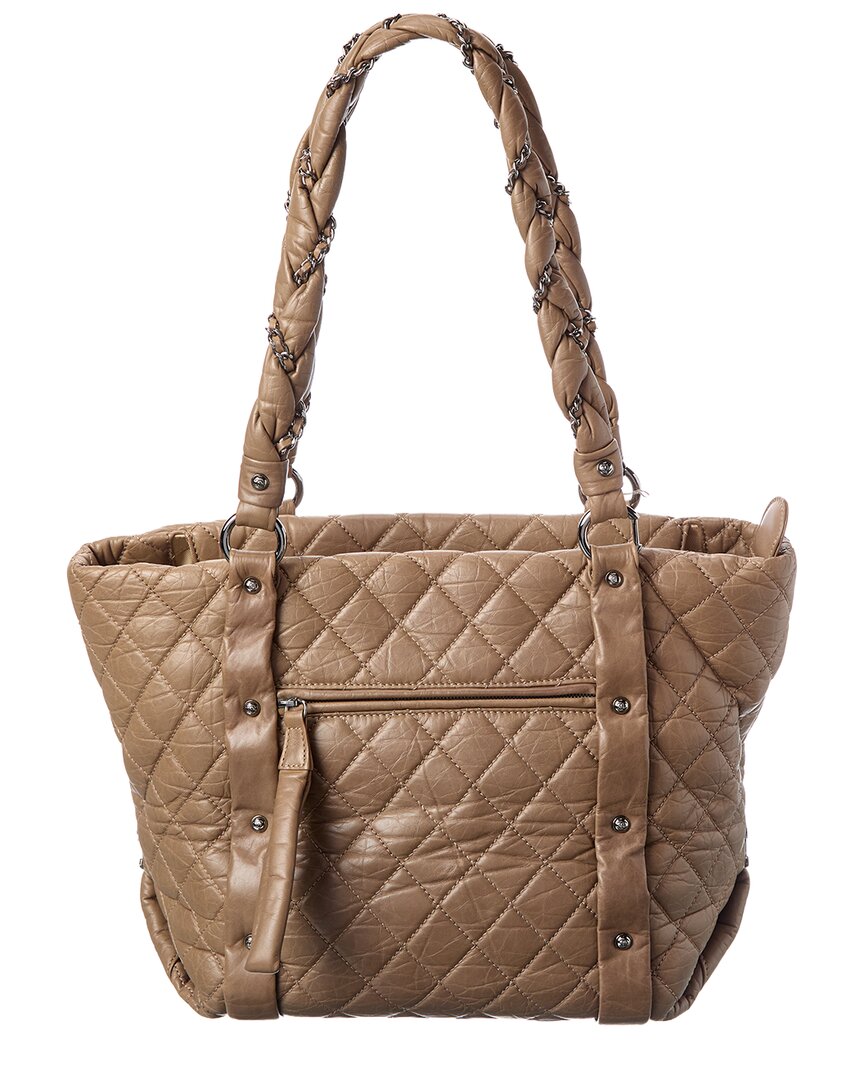 Chanel Gray Calfskin Cc Tote (Authentic Pre-Loved)