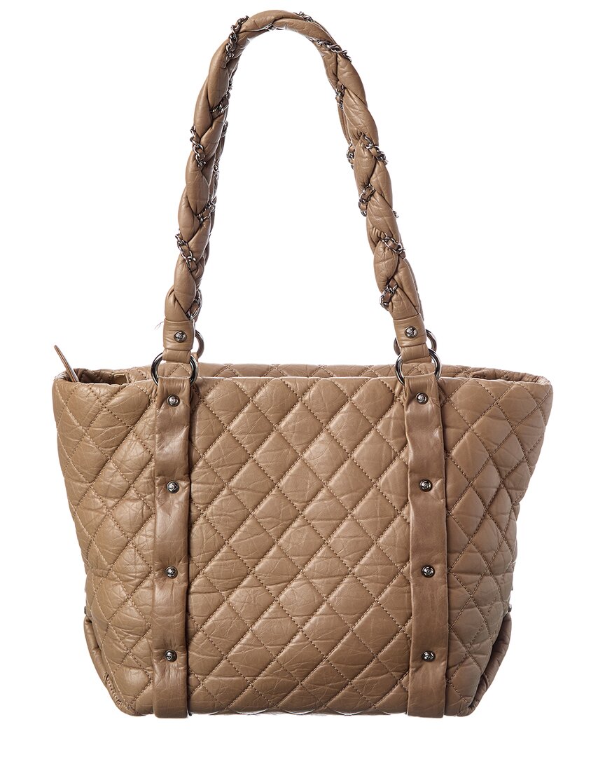 Chanel Gray Calfskin Cc Tote (Authentic Pre-Loved)