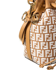 Fendi Mon Tresor Mini Raffia & Leather Bucket Bag