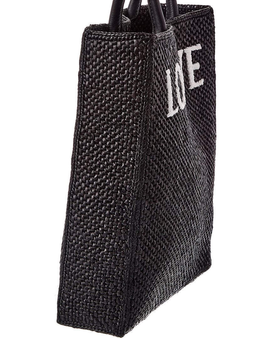 Loewe Loewe Standard A4 Raffia & Leather Tote