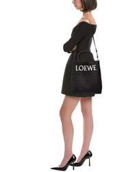Loewe Loewe Standard A4 Raffia & Leather Tote