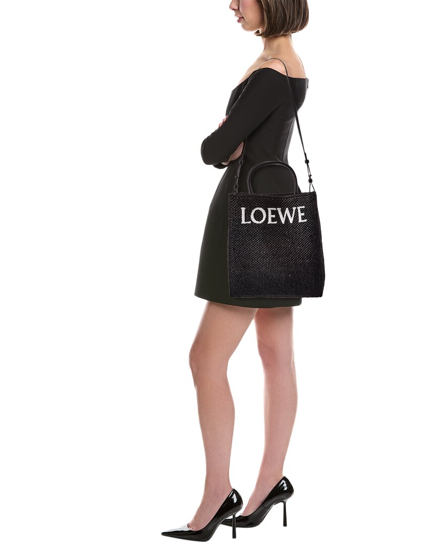 Loewe Loewe Standard A4 Raffia & Leather Tote