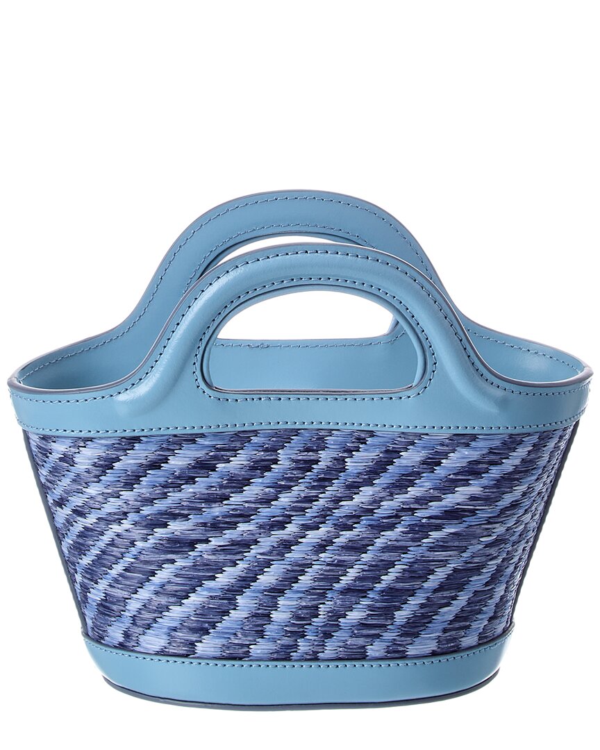 Marni Marni Tropicalia Mini Leather-Trim Tote