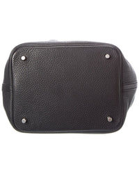Pre-Owned Hermès Black Taurillon Clemence Calf Leather Picotin 22 (Authentic Pre-Loved)